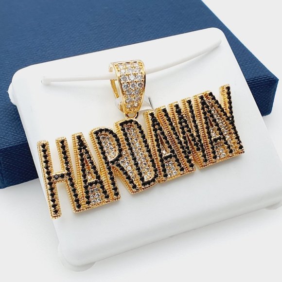 - "14K Gold Plated Cubic Zircon Pendant, EVBRS546 - Picture 3 of 10